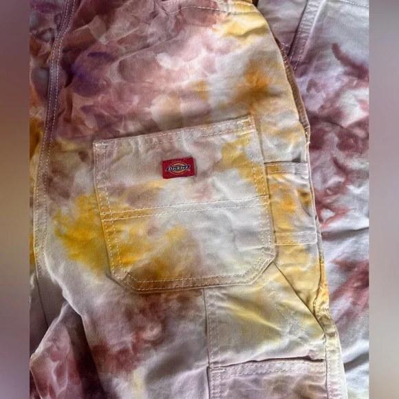 Dickies Custom Dyed Bib Overalls 32x31 Embroidered Women’s Medium Streetwear - Picture 7 of 9